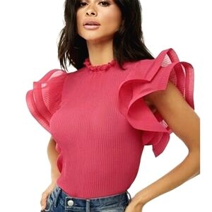 Haute Monde Pleated Flounce Blouse
